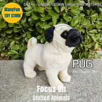 Puggle Pugs High Fidelity Pug Plushie Pekingese Dog Plush Toys Lifelike Animals Simulation Stuffed Doll Kawai Toy Gifts For Kids 1