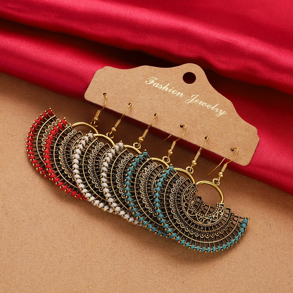 Gypsy Vintage Ethnique Indien Jhumka Lustre Boucles D'oreilles Style Bohème Or P