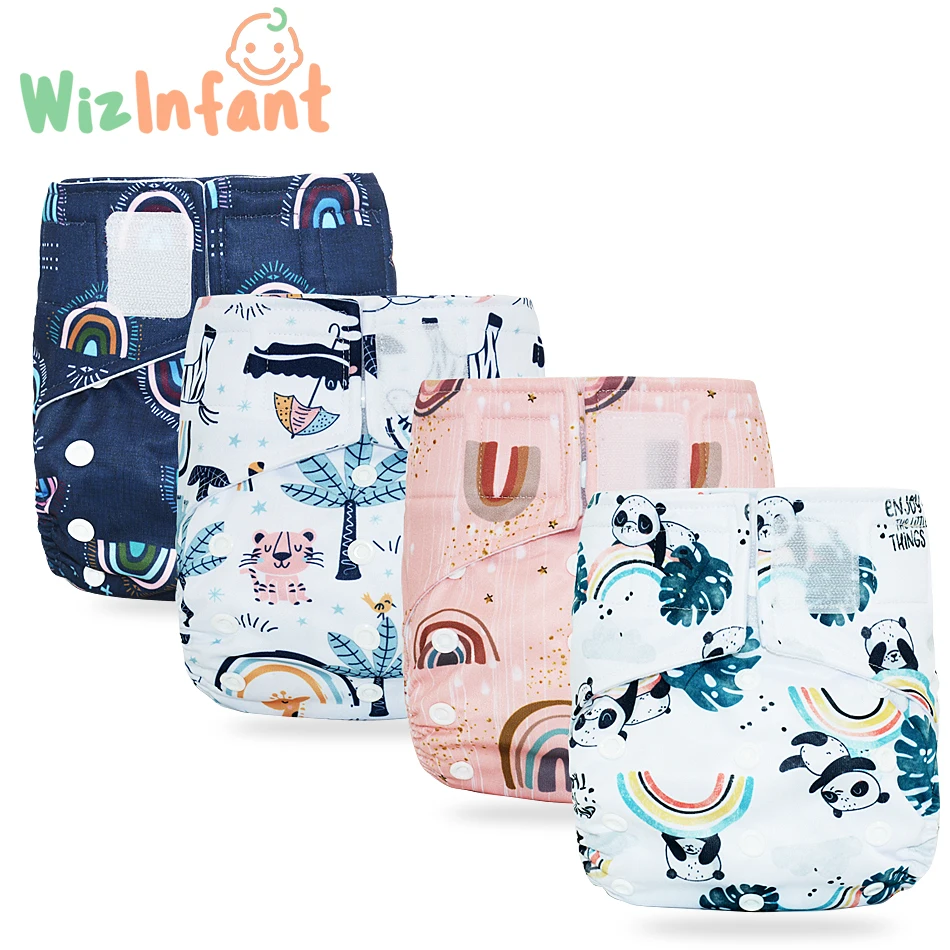 WizInfant-pañal de tela con bolsillo, impermeable, transpirable, ajustable, talla S, M y L, para bebé de 5-15kg
