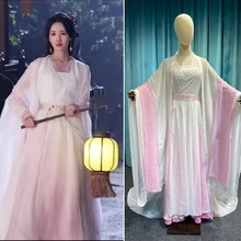 Actress Chen DuLing Summer Hanfu Wide Sleeve Fairy Costume for New Drama Till the End of Moon Chang Yue Jin Ming Cosplay Outfit 
