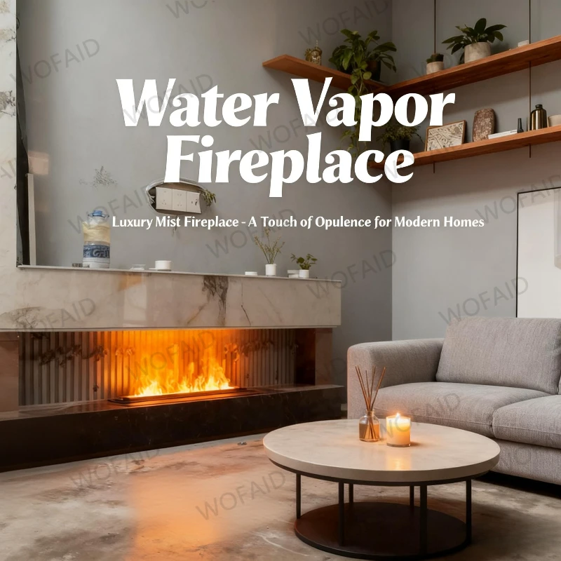 เตาผิงไฟฟ้าติดผนังแบบปรับได้ทันสมัย พร้อมรีโมทคอนโทรล ตกแต่งด้วยเปลวไฟ LED หรูหรา พร้อมระบบพ่นหมอกและระบบทำความเย็น 1