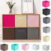 Simple Non Woven Fabric Cube Storage Box Foldable Large Capacity Square Storage Box without Lid Cabinet Drawer Organizer Nursery 5