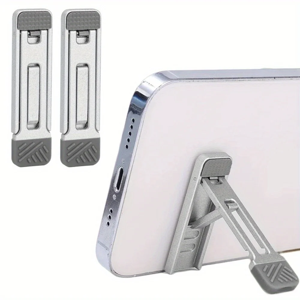 Mini Invisible Self-Adhesive Metal Phone Stand - Adjustable Folding Kickstand