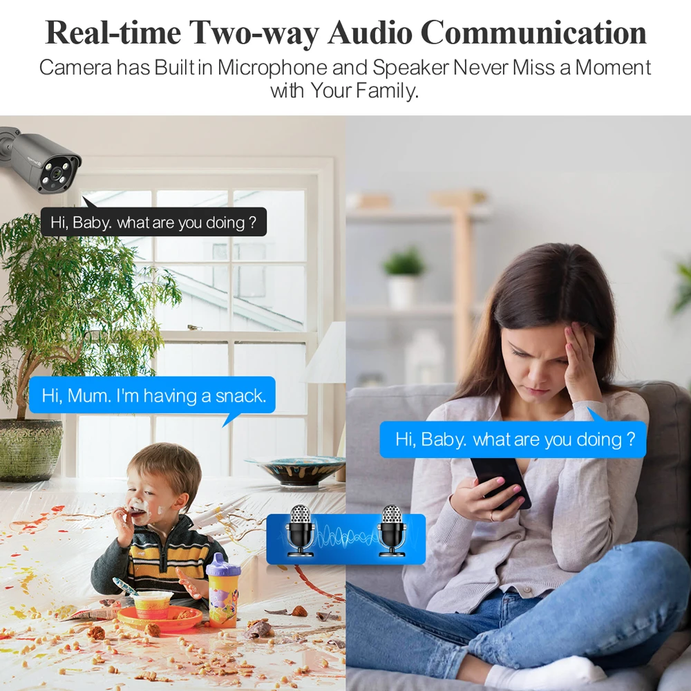 Techage 8CH 5MP 8MP POE Security Camera Kit