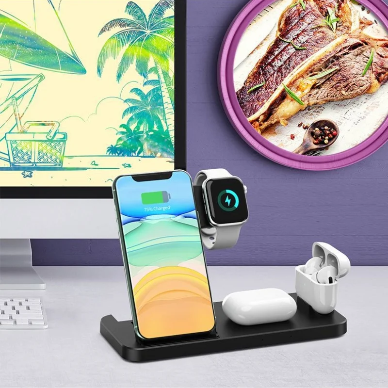 Беспроводное зарядное устройство четыре в одном | Электроника