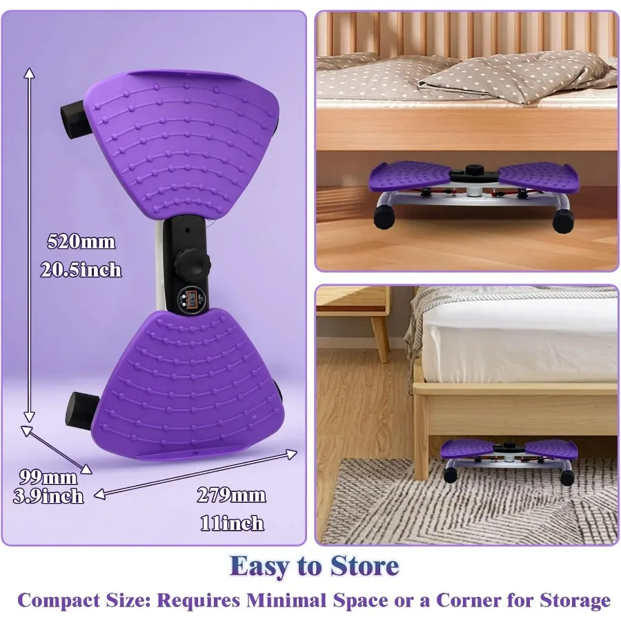 Waist Twister Ab Machine, 330 lbs Capacity, Noiseless Anti-Slip Twist Board with Resistance Bands, Adjustable Tension Knob & Foo