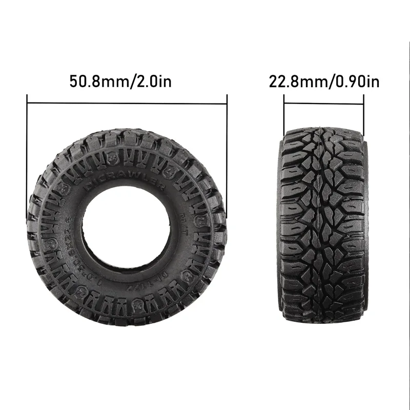 ǰ  Ÿ̾, 1/24RC ũѷ ڵ AXIAL SCX24 ۷   ú 4WD  ƼĿ Ÿ̾, 50.8*22.8mm, 4 