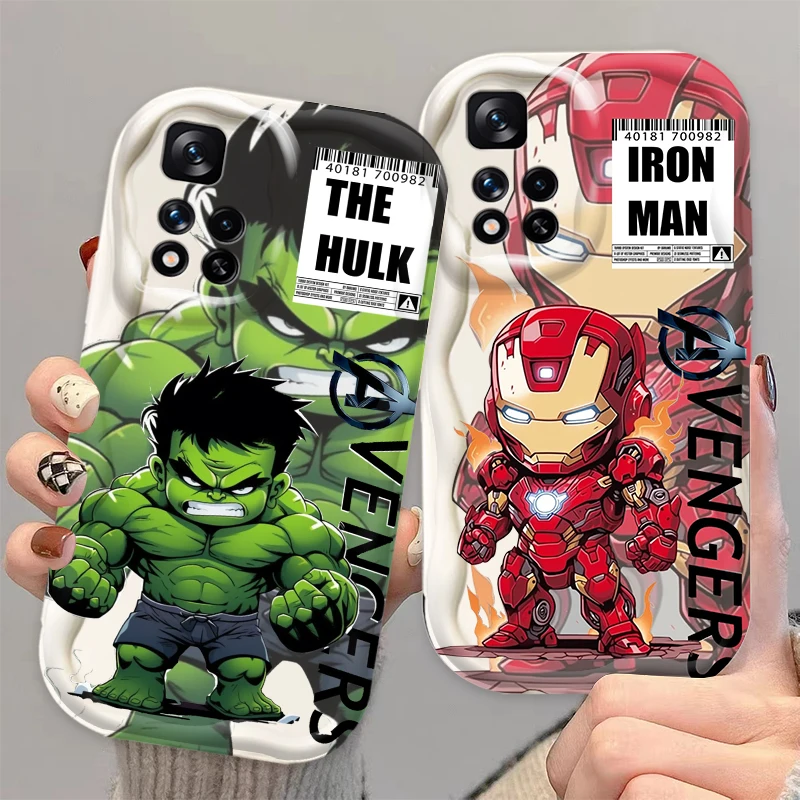 Cap Tain Hulk Marvel Per Xiaomi Redmi Note 13 12 12S 11S 11 10 9 8 10A 9C 9T Pro Plus 5G Wave Oil Tpu Phone Case