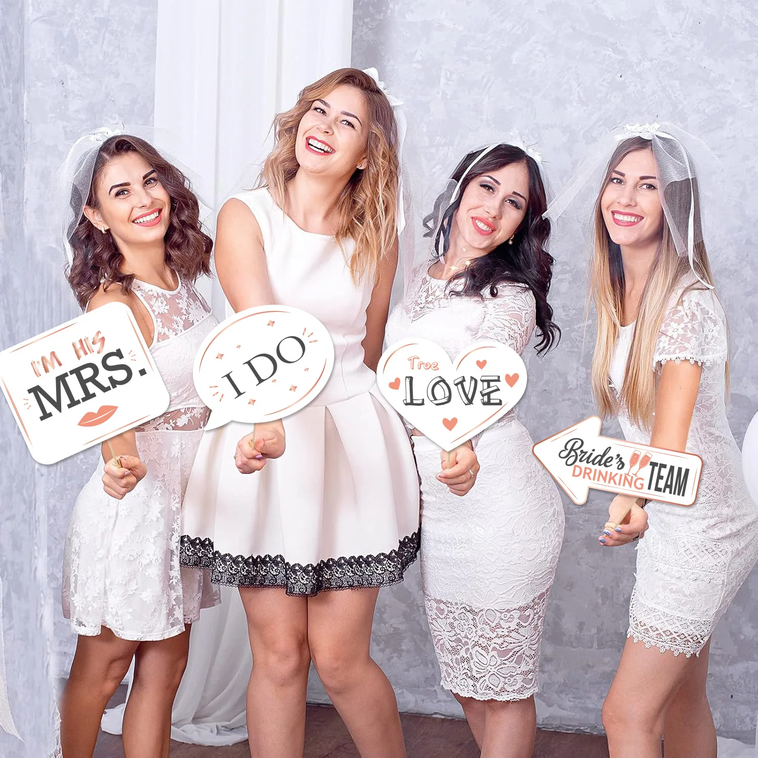 Wedding party bride to be photo props DIY bachelor party photo supplies Hen Party Decoration - 4
