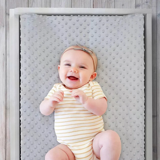 2Pcs Changing Pads Cover for Baby Polyester Changing Table Covers Infant Toddler Bedding Set Soft Comfortable White Gray Durable 6