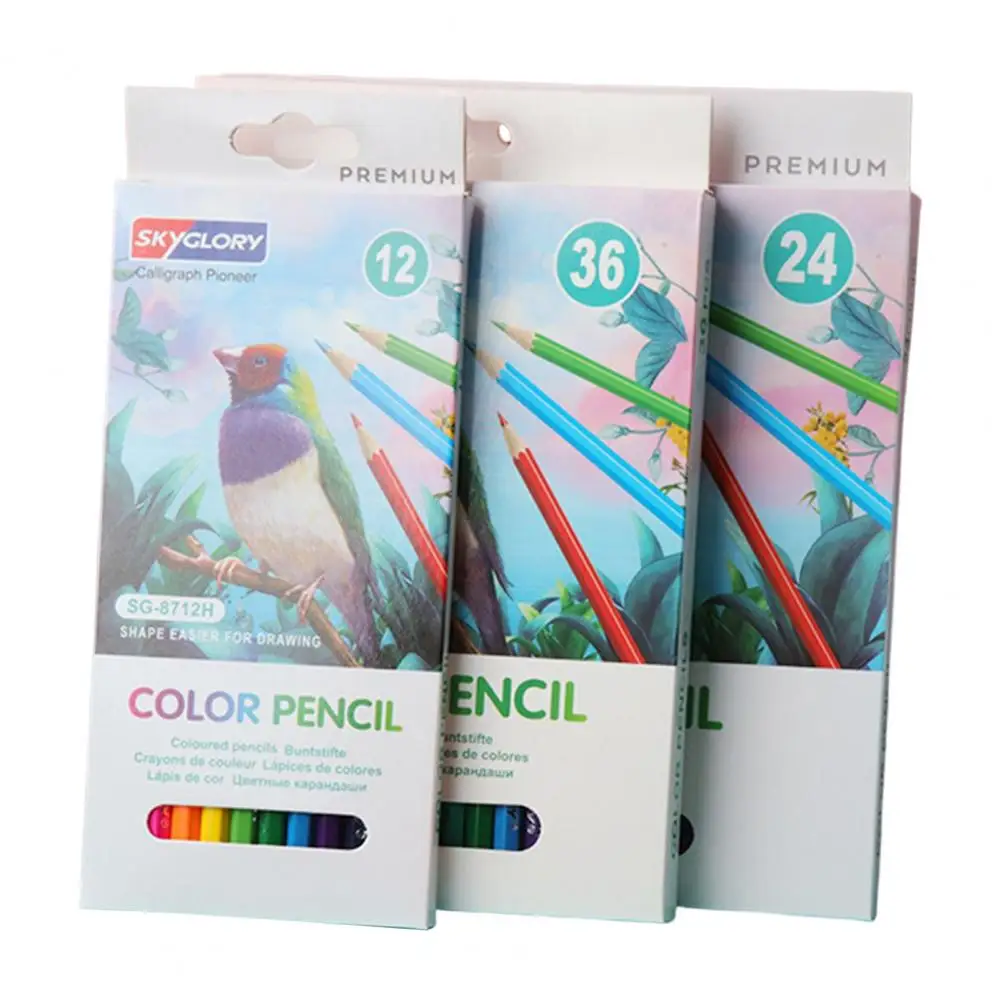 12/24/36/48 Colors Wood Pastel Colored Pencil Set Oil Colour Lead Drawing  and Coloring