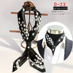Korean Style Scarf Trendy Men's Dot Fashion Casual Scarf Men's Small Square Towel Black and White Fashionable Scarf