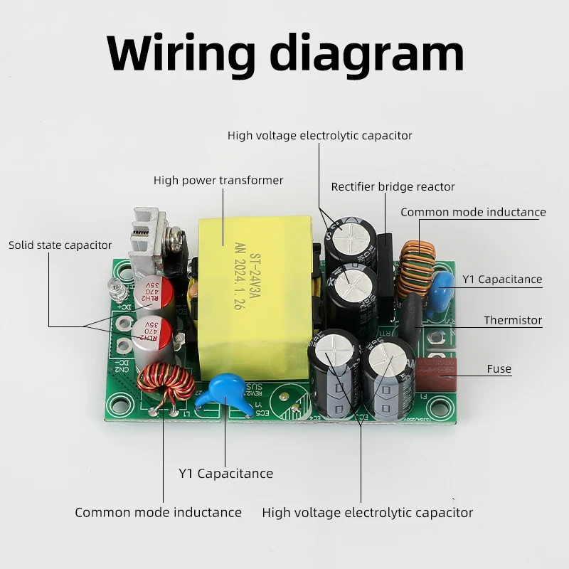 AC-DC 갈륨 질화물 스텝 다운 변압기 전원 공급 장치, 스위칭 전원 공급 장치 모듈, 맞춤형, 12V, 24V, 72W