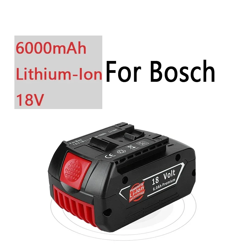 

For Bosch 18V 6.0Ah 8.0Ah Rechargeable Lithium Ion Battery BAT609 BAT618 Replacement Drill Screwdriver Batteries GBA18V GSR18V