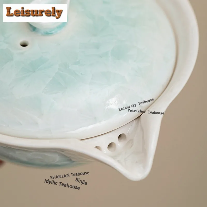 Crystal Glaze Kiln Fambe Travel Tea Set Kit Traditional 1 Pot 2 Cups Tea Brewing Organizer Portable Outdoor Handbag Supplies