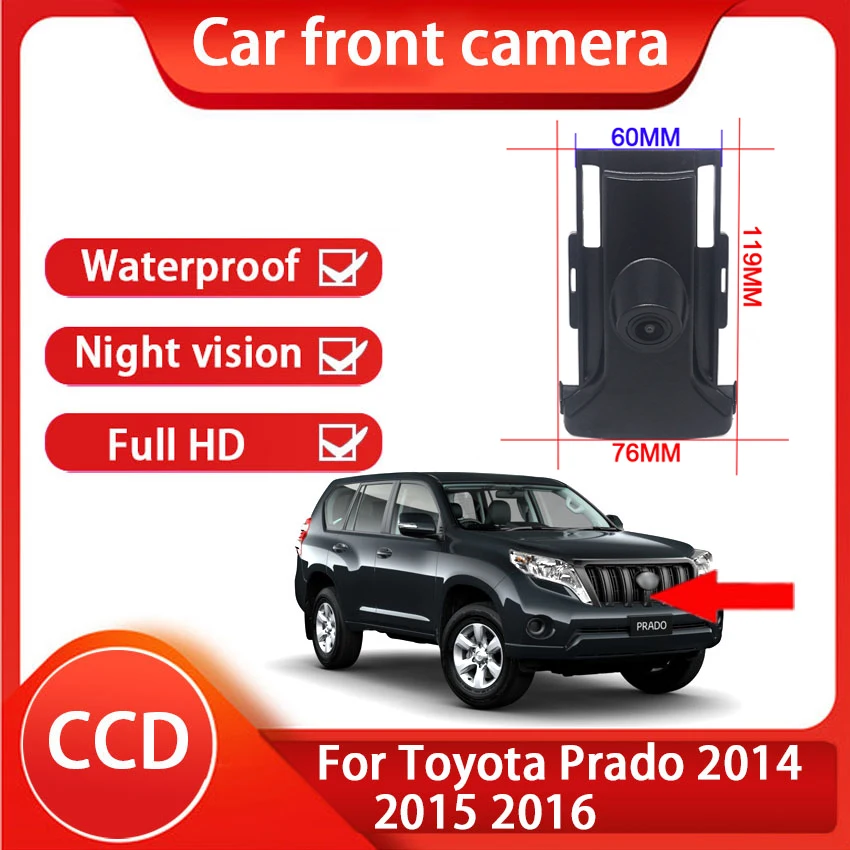 

AHD 1080P Car Front View Parking Positive Logo Camera Night Vision HD Camera high quality For Toyota Prado 2014 2015 2016