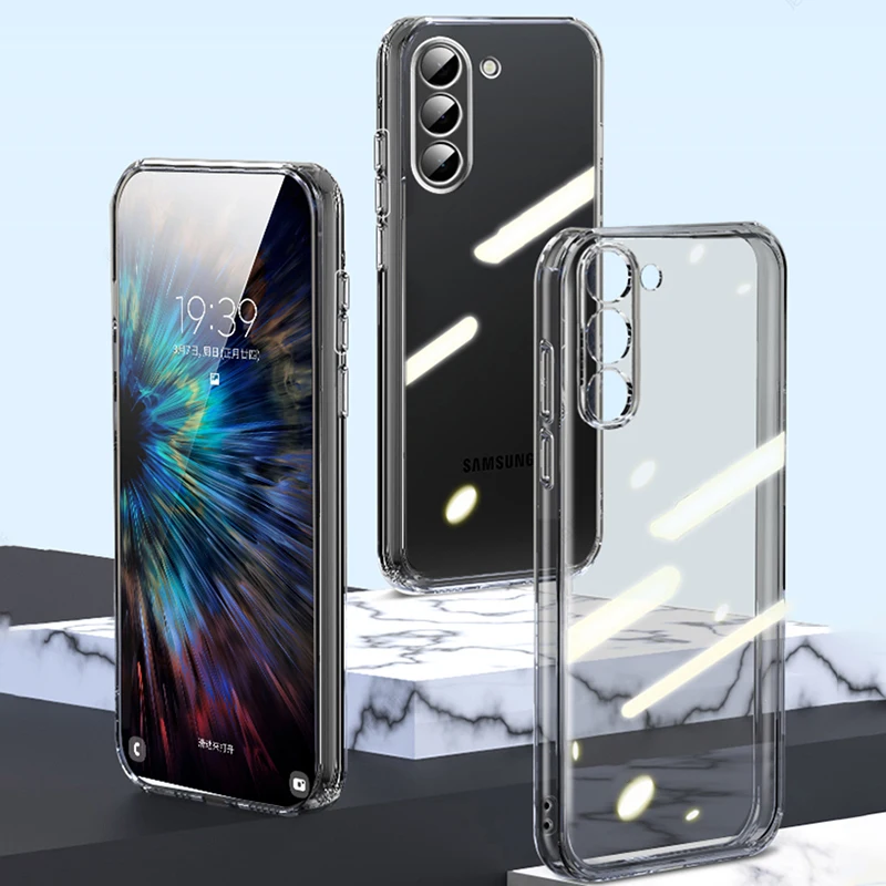 Phone Case Phone Protector Cover Ultra Thin Clear Silicone Case SamSung s galaxy s23 s20 s21 s24 Ultra Plus FE Transparent Solid Color Soft TPU Bumper Case