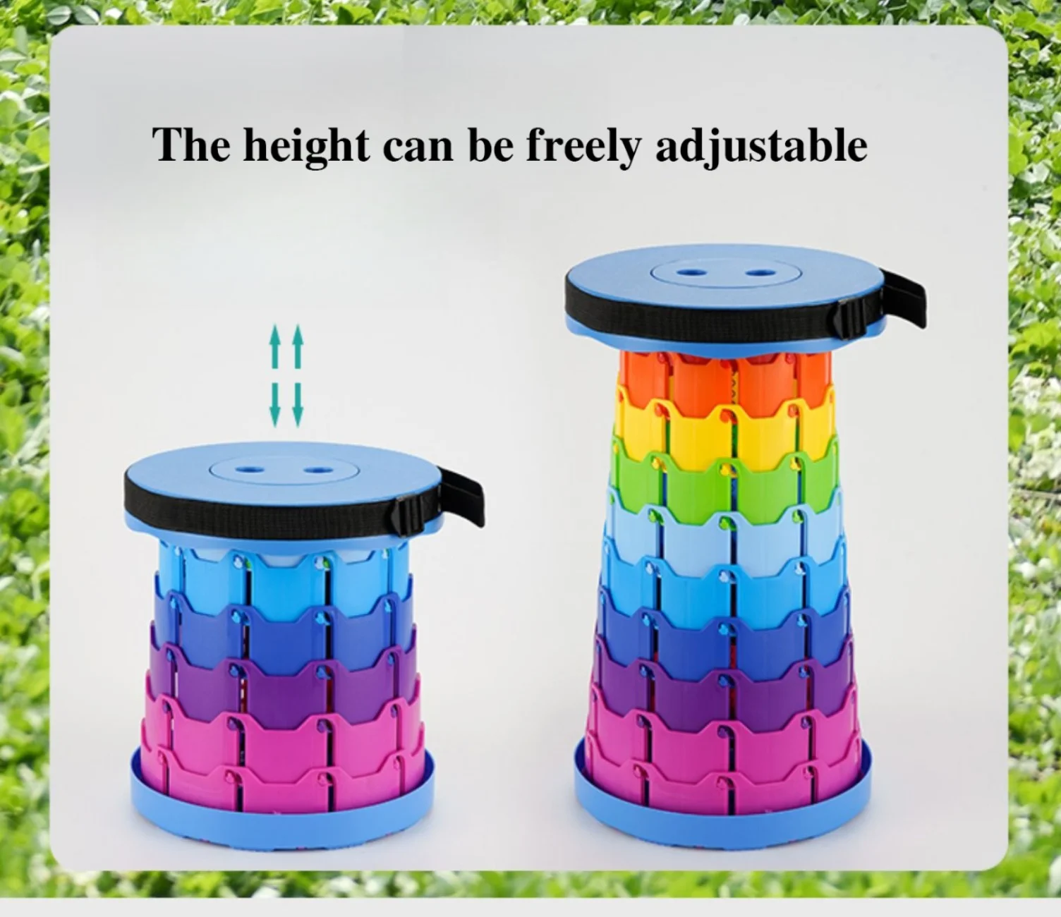 Folding Stool Folding Stool Heavy Duty Collapsible Telescoping Stool with Load Capacity 400lbs, Portable Retractable for Camping Fishing