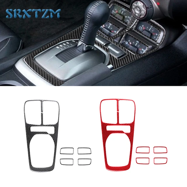 Car Gear Shift Panel Cover Trim Sticker Soft Carbon Fiber For 2010