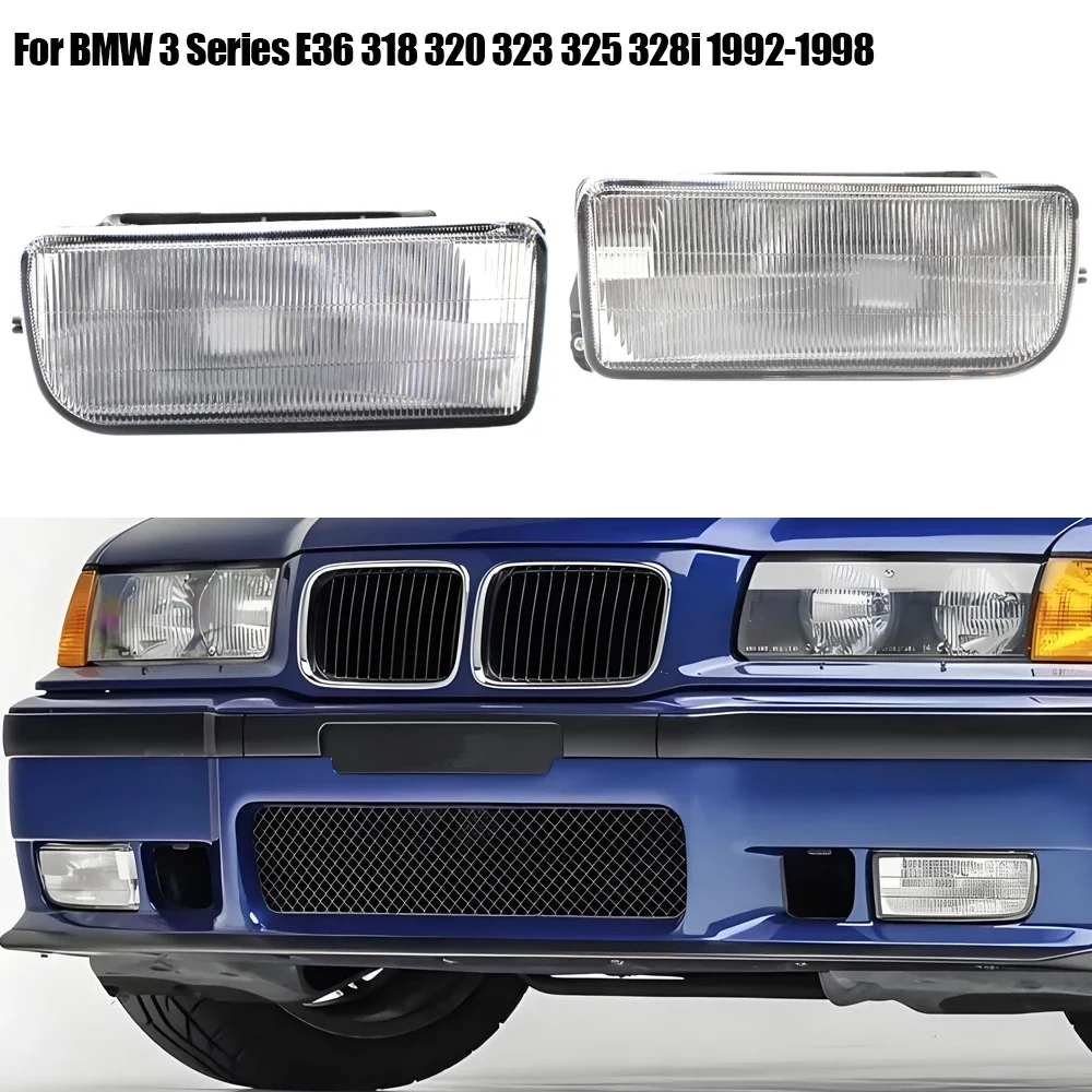 For BMW 3 Series E36 318 320 323 325 328i 1992-1998 Front Bumper Fog Light Lamp Without Bulbs 63171387091 63171387092 1