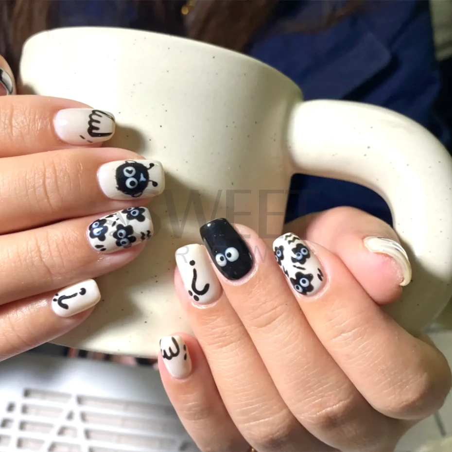 Kawaii Panda Nail Art Stickers - Cute Bamboo Letter Designs For