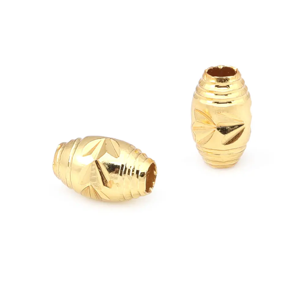 Cuentas de Brass Doradas de 18K Diseño Ovalado Cilíndrico Suministros para Hacer Joyería DIY - details 8