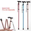 Multifunction Walking Stick Trekking Poles Telescopic Fold Crutches Hiking Stick Crutch Elderly Metal Stick Walking Cane Outdoor 6