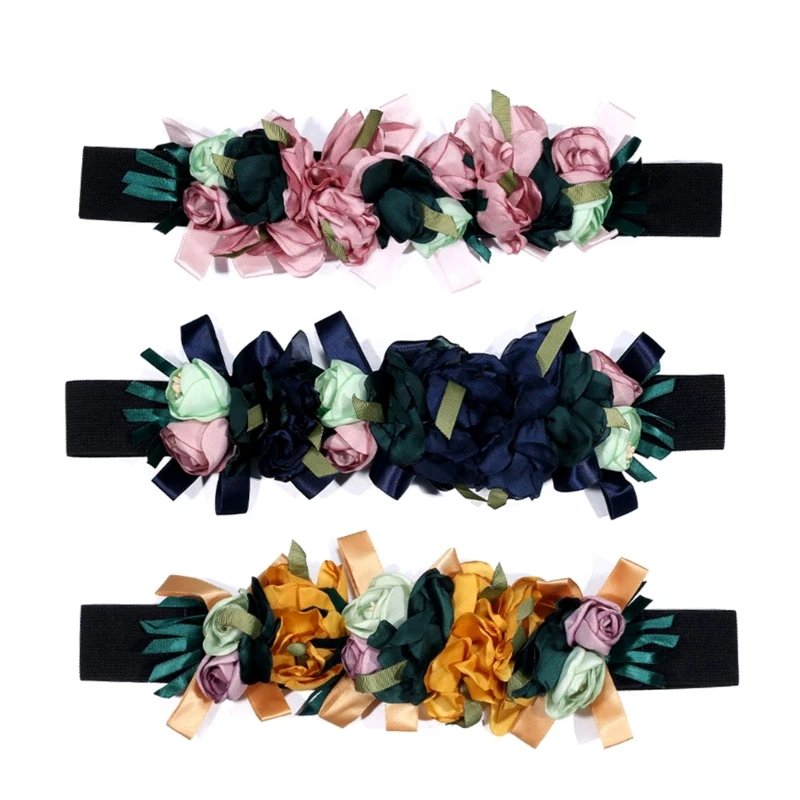 

Stretchy Waist ChainBeautiful Flower Belt for Women Prom Banquet Club Party DropShip