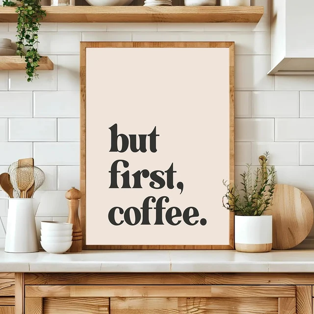 “But First, Coffee” Canvas Wall Art 1