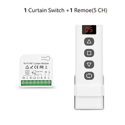Smart Wireless Roller Shutter and Curtain Control Switch with Remote & Timer Integration (1Receiver 1Remote)