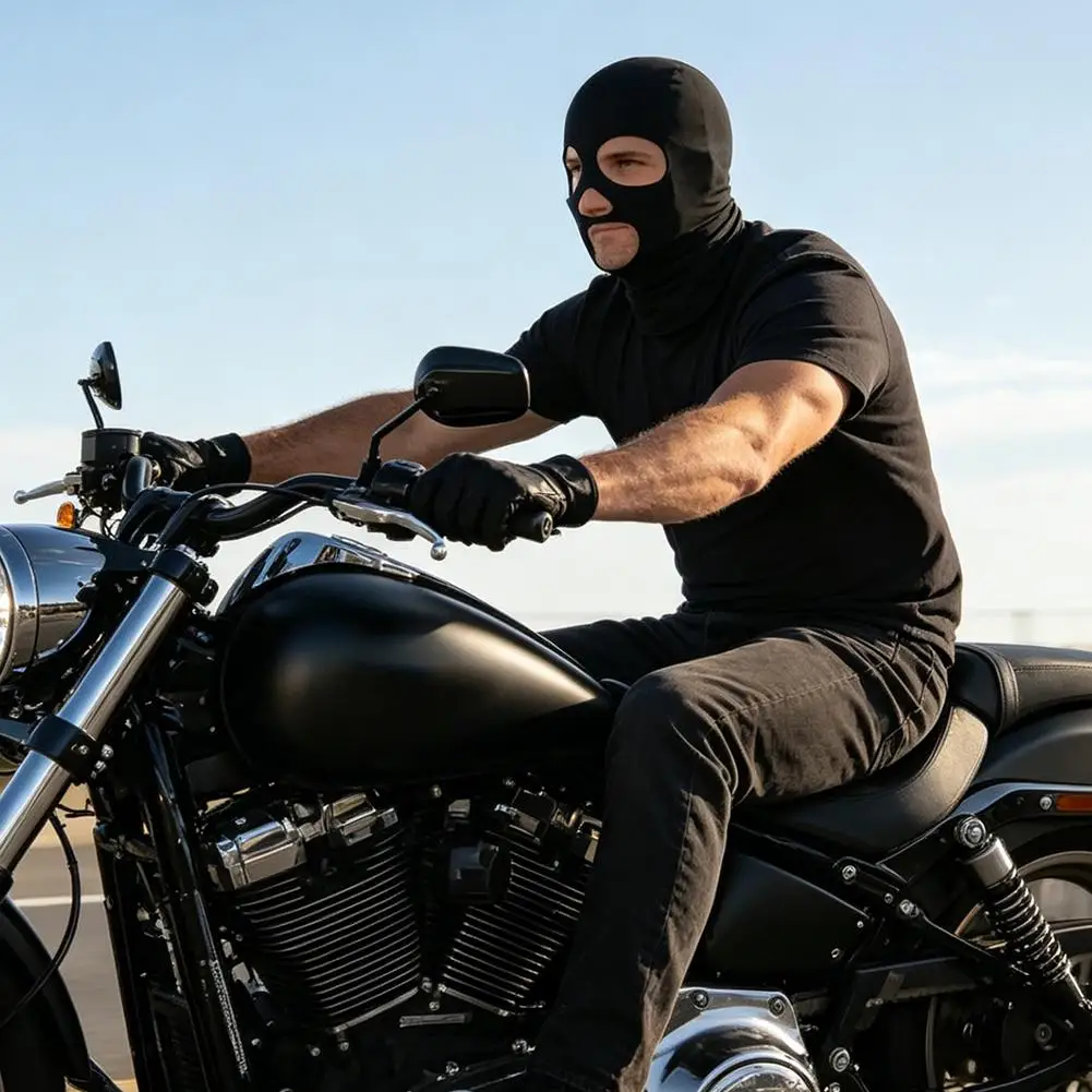 아이스 실크 2홀 발라클라바 UV 차단 풀페이스 마스크, 통기성 방풍 목 머리 커버 (오토바이, 사이클링, 스키용)