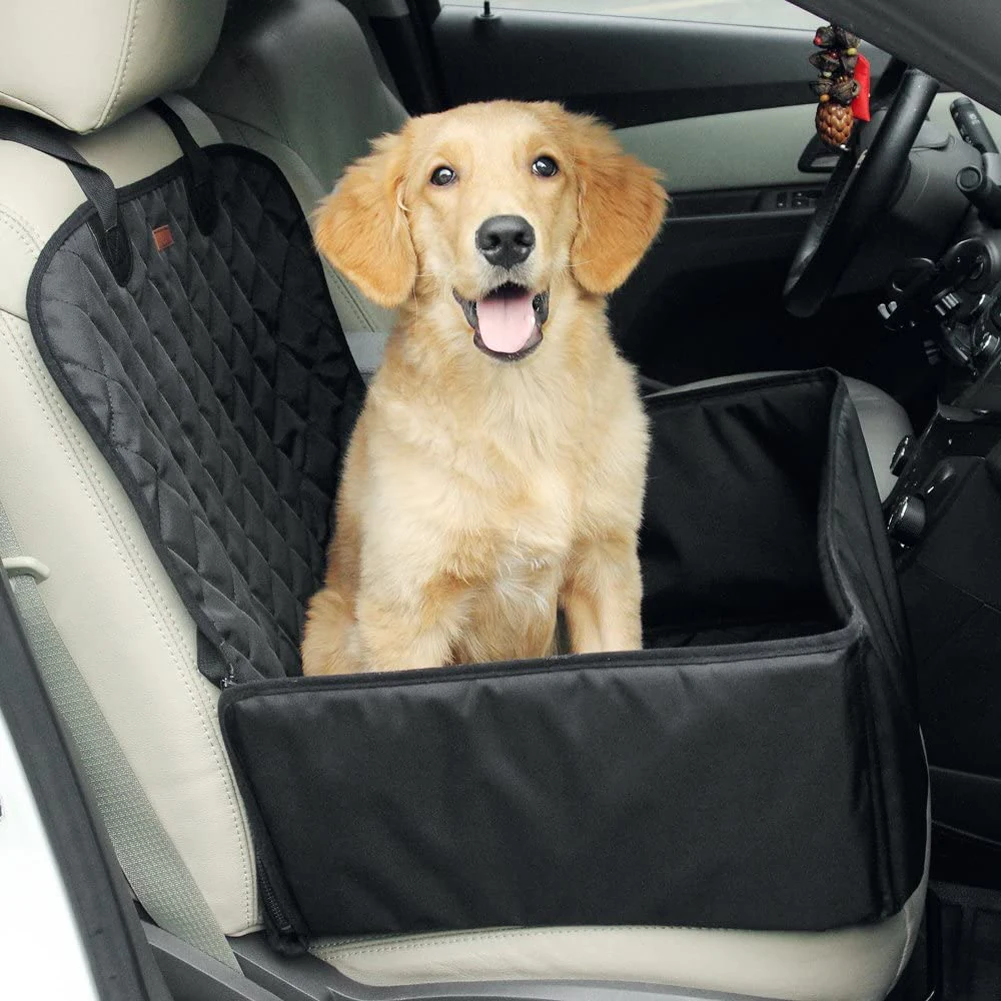 Dog Car Seat Cover Wear-Resistant Outdoor Travel Safe Cat Cover Basket Waterproof Foldable Travel Pet Dog Car Seat for Dogs Cats