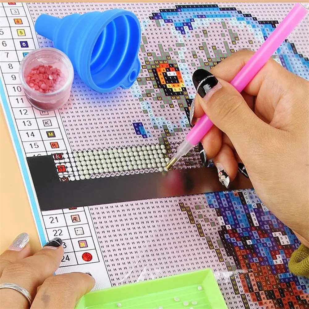 Embroidery Accessories Beads Cross Stitch Round Funnel Diamond Painting Funnel Silicone diamond painting accessories