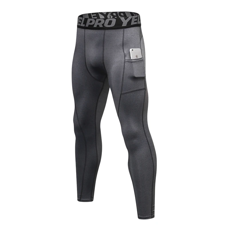 Men's Running Tights Compression Fitness Pants Elastic Running Basketball Sports Workout Tights Gym Training Leggings compression pants sports leggings