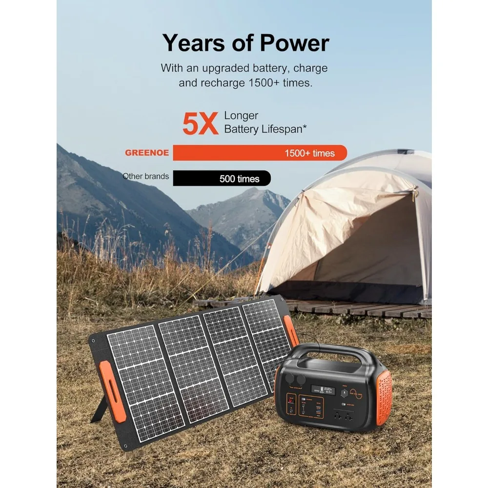Portable Power Station Ports Camping Power Bank for Outdoors Home LED Lithium Battery Backup with USB-C Solar gene 5