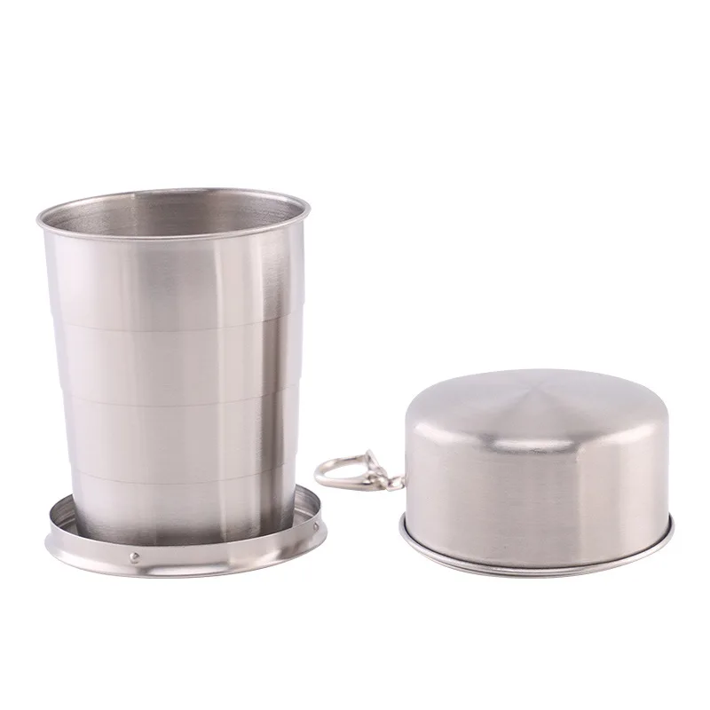 Stainless Steel Folding Cup 250/150/75ML Camping Cookware Retractable Cup Teacups Teaware Camp Utensils Tableware Folded folding cup
