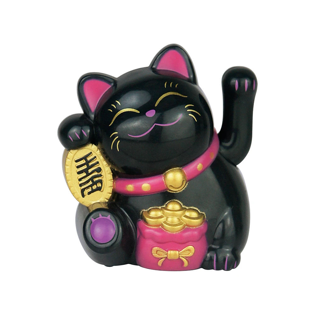 Solar Powered Maneki Neko Waving Arm Beckoning Fortune Cat Lucky Cat For Home-Office Car Christmas Decoration Gift Accessiores