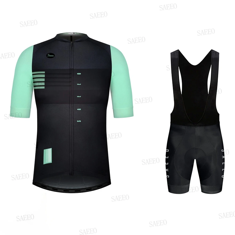 SAEEO Short Sleeve Cycling Clothing Set For Men Breathable Jersey Professional Gear Anti-UV