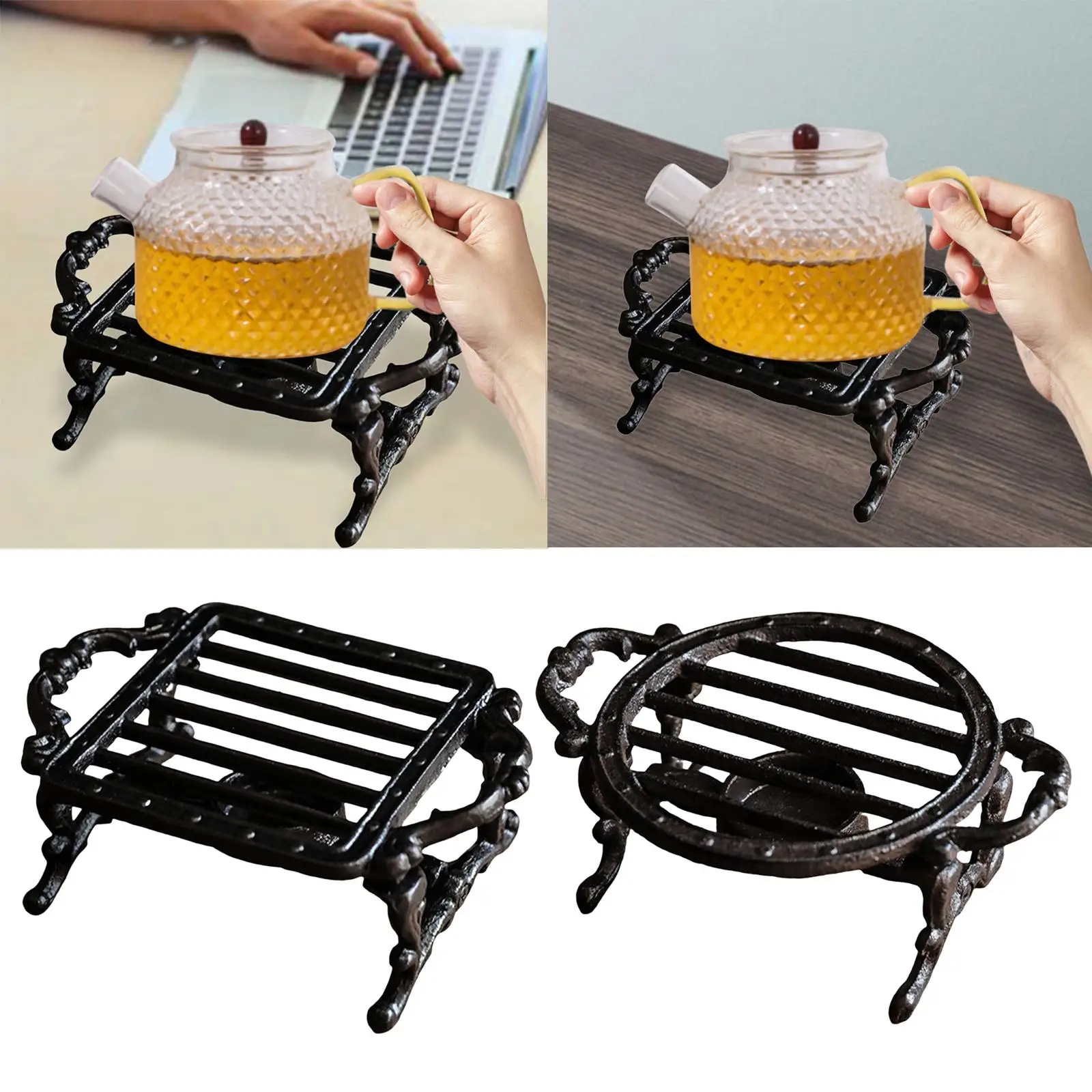 Teapot Warmer Holder Decorative Candle Holder Stands Candle Heating Base Holder Teapot Warmer for Hiking Hotel Travel Heat Food