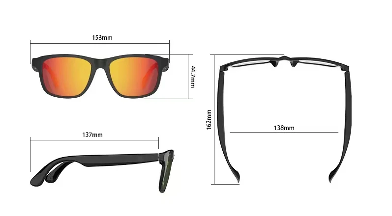 Lunettes intelligentes | Appels vocaux, musique, contrôle tactile et protection des yeux