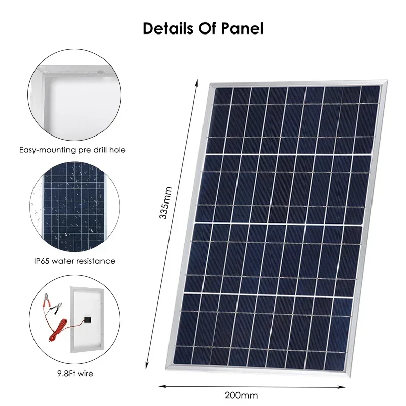 600W Solar Panel Kit Complete 12V Polycrystalline USB Power Portable Outdoor Rechargeable Solar Cell Solar Generator for Home