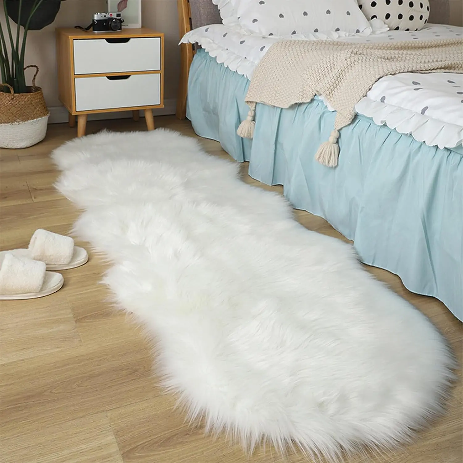 플러시 소프트 플러피 인조 양털 카펫 홈 데코레이션 바닥 장식 침실 거실 카펫