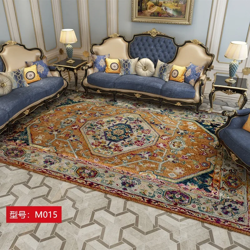 thumbnail image 1 of Nuevas alfombras de estilo chino para sala de estar, alfombra étnica retro para mesita de noche, alfombra decorativa grande para dormitorio, alfombra lavable para el hogar, 1 of 5