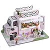 DIY Wooden Miniature Model Kit Flower Cart Casa Doll Houses 3D Puzzle Dollhouse With Furniture LED Lights for Friends Gifts 3