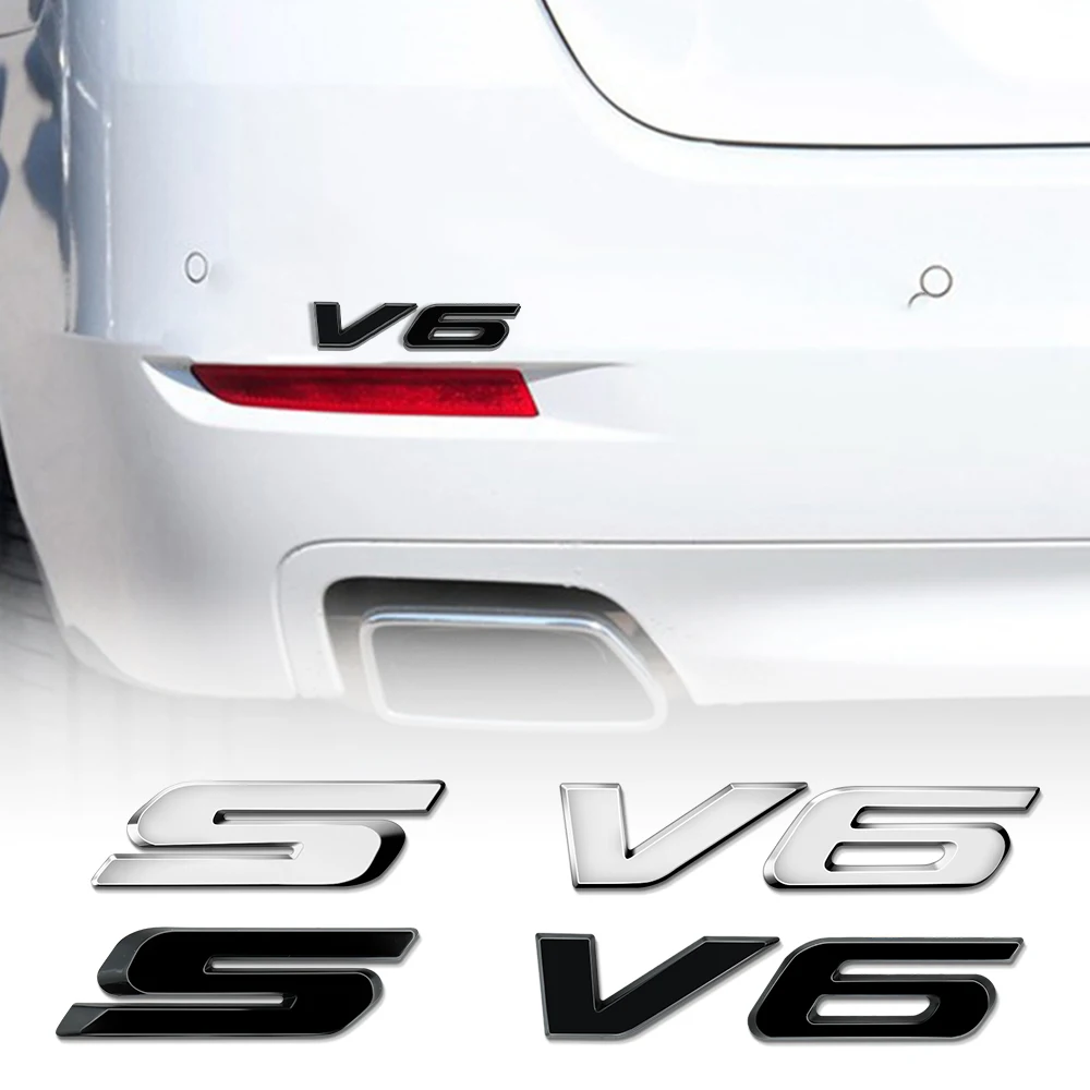 ABS 트렁크 S V6 배지 스티커 자동차 외부 스타일링 바디 로고 커버 레터 데칼 포드 피에스타 MK2 MK4 개조 액세서리