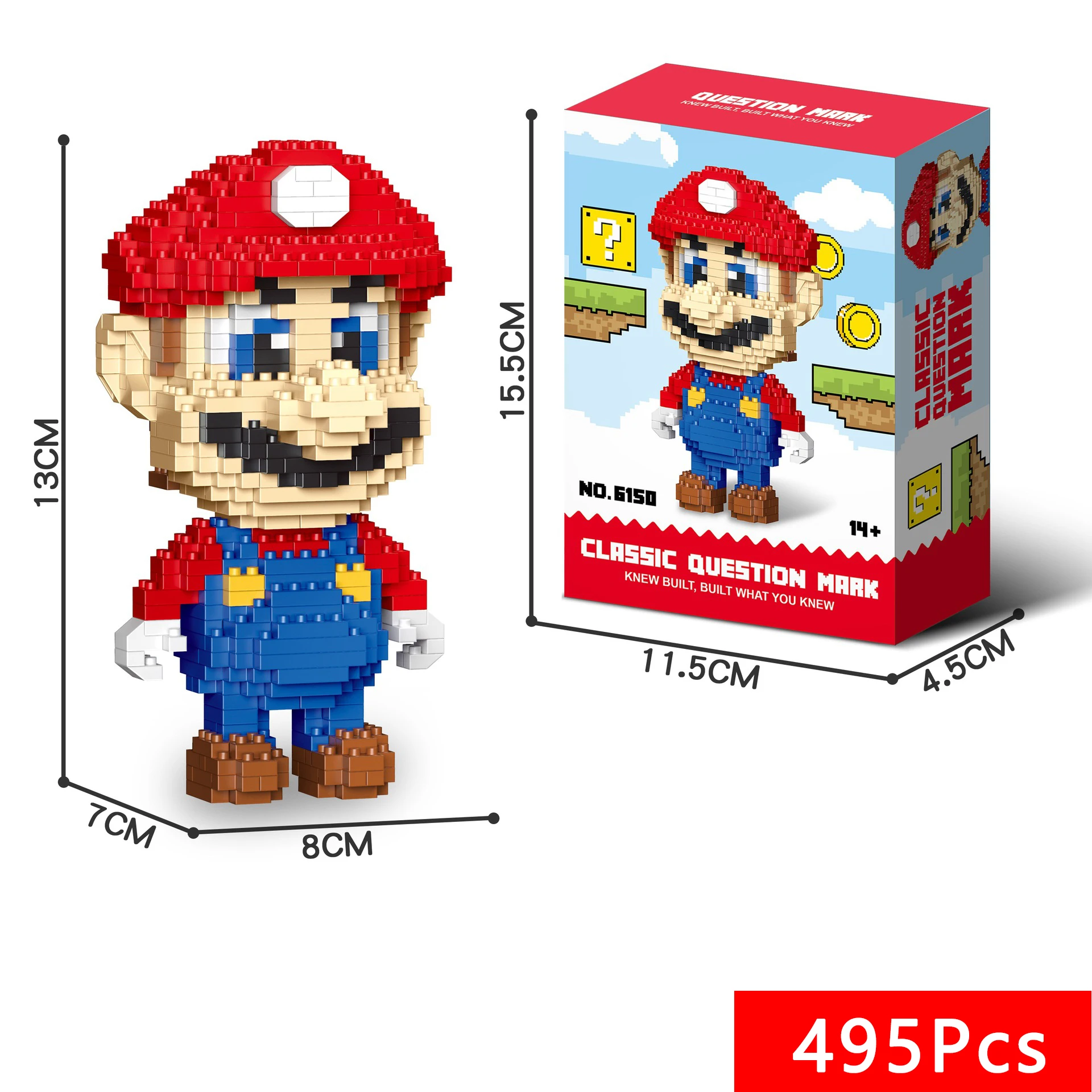 Super Mario Bros Figure Building Blocks Mario Luigi Yoshi Assembled Bricks Bowser Toy For Children Gifts