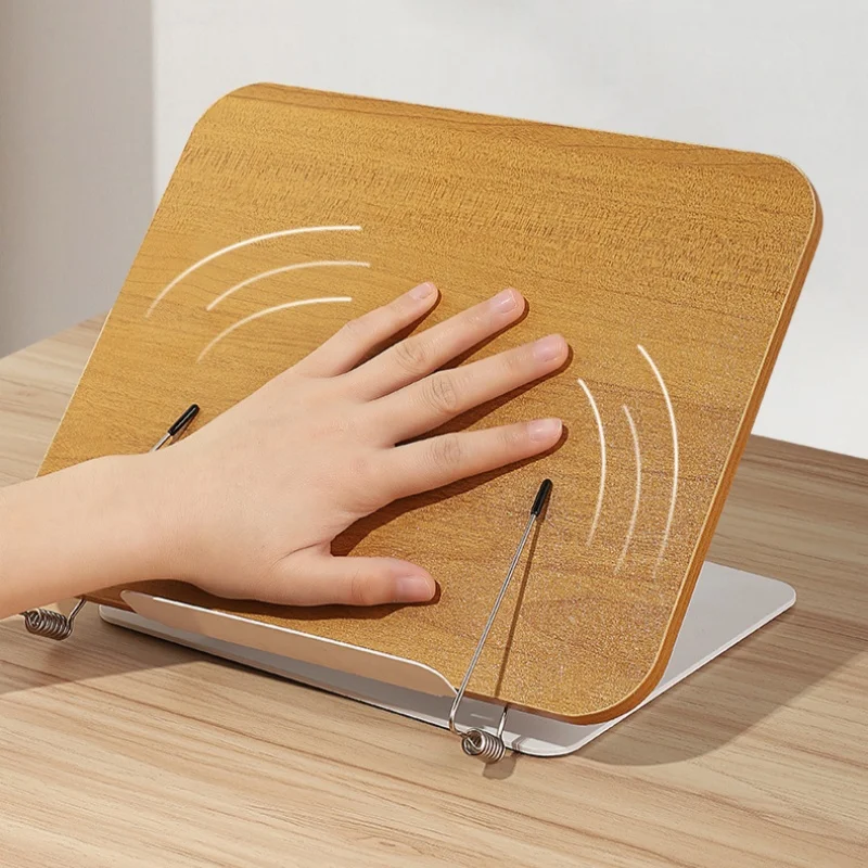 Reading Stand Desktop Multi-functional Lifting Support Frame Reading Adult Artifact Student Rotating Wooden Book Holder