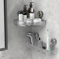 Shower Room Suction Cup Storage Shelf Basket Home Bathroom Organizer floating Shelf Decorative Easy Install Bathroom Accessories 1