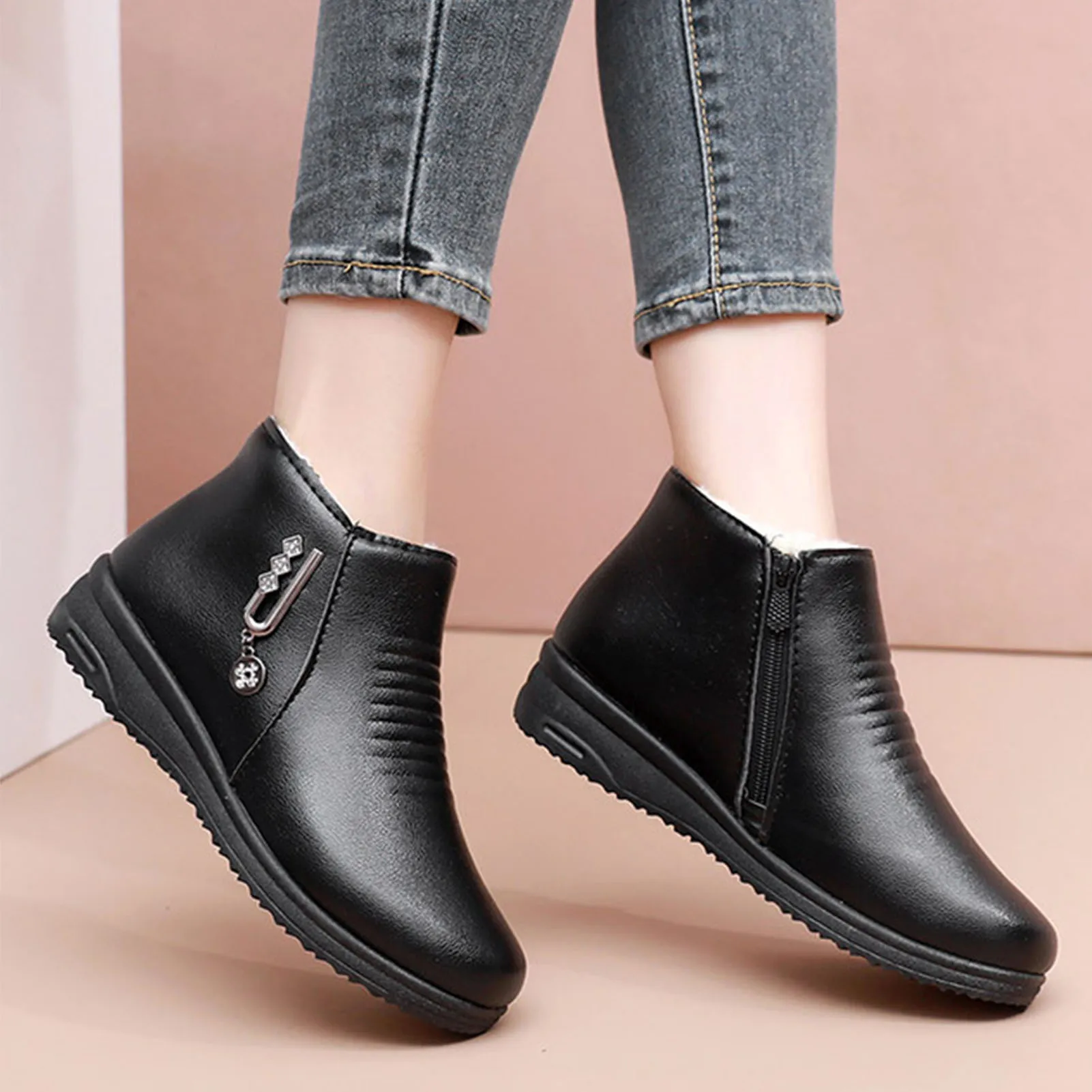 Damen Winter warme Stiefel wasserdichte warme Stiefeletten Regens tiefel für Halloween Thanksgiving Weihnachts geschenke