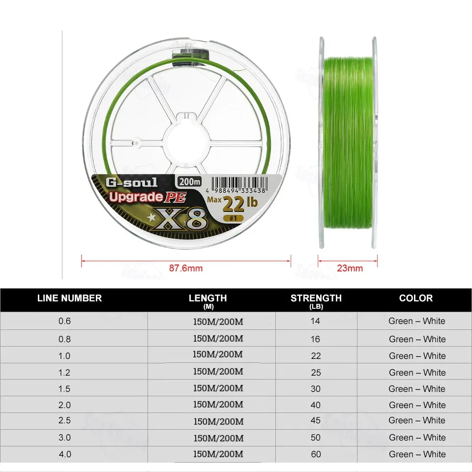 YGKPe G-SOUL X8 Original Upgrade Braid Fishing Line Super Strong 8